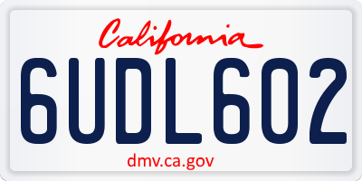 CA license plate 6UDL602