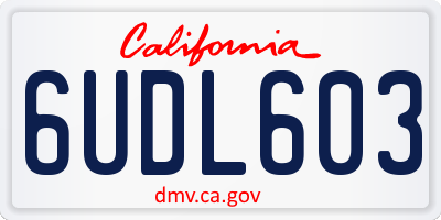 CA license plate 6UDL603
