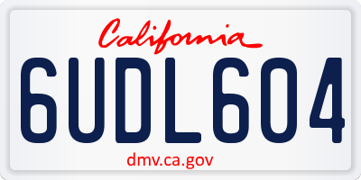 CA license plate 6UDL604