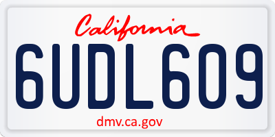 CA license plate 6UDL609