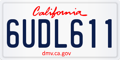 CA license plate 6UDL611