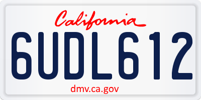 CA license plate 6UDL612