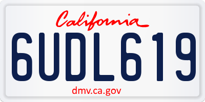 CA license plate 6UDL619