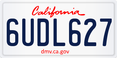 CA license plate 6UDL627