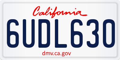 CA license plate 6UDL630