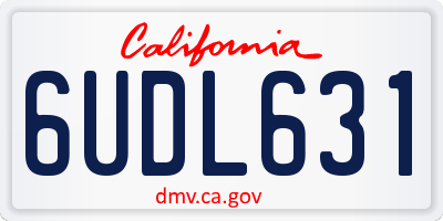 CA license plate 6UDL631