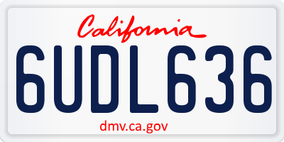 CA license plate 6UDL636