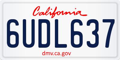 CA license plate 6UDL637