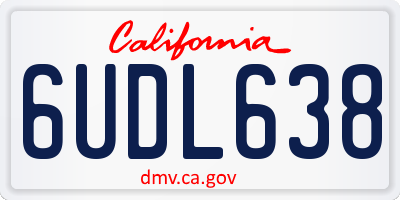 CA license plate 6UDL638