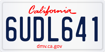 CA license plate 6UDL641