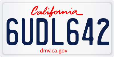 CA license plate 6UDL642
