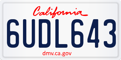 CA license plate 6UDL643