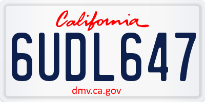 CA license plate 6UDL647