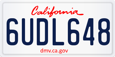 CA license plate 6UDL648