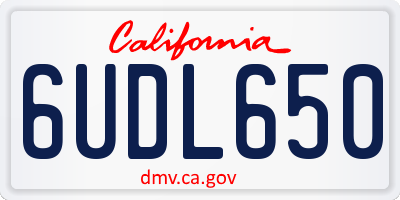 CA license plate 6UDL650