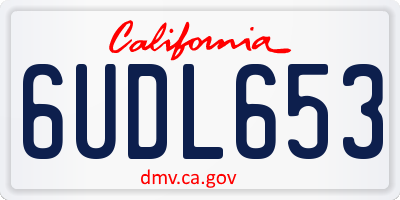 CA license plate 6UDL653