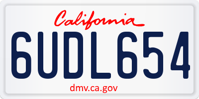 CA license plate 6UDL654