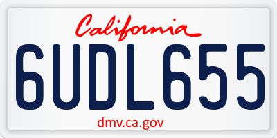 CA license plate 6UDL655