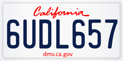 CA license plate 6UDL657