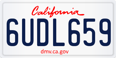 CA license plate 6UDL659