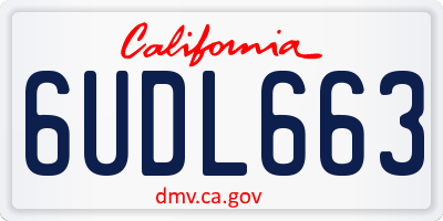 CA license plate 6UDL663