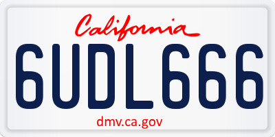 CA license plate 6UDL666