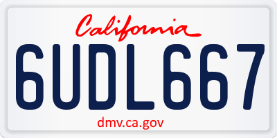 CA license plate 6UDL667