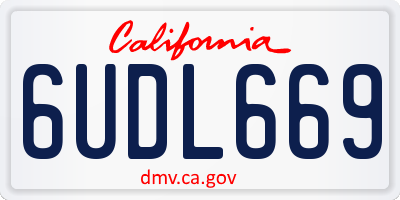 CA license plate 6UDL669