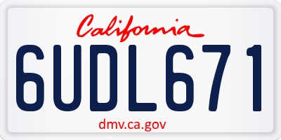 CA license plate 6UDL671