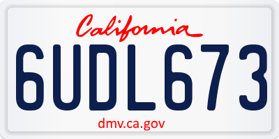 CA license plate 6UDL673