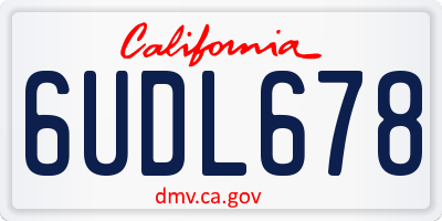 CA license plate 6UDL678