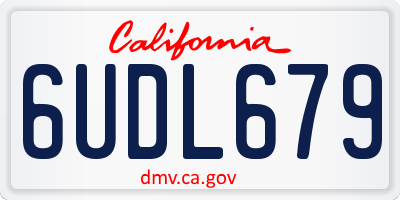 CA license plate 6UDL679