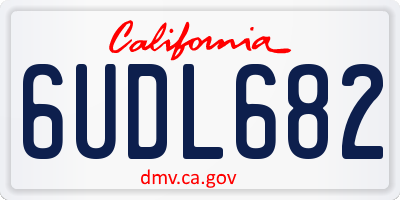 CA license plate 6UDL682