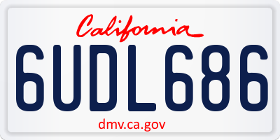 CA license plate 6UDL686