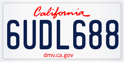 CA license plate 6UDL688