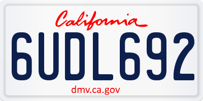 CA license plate 6UDL692
