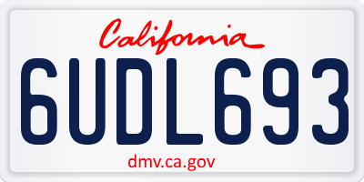 CA license plate 6UDL693