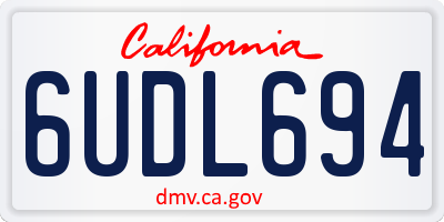 CA license plate 6UDL694
