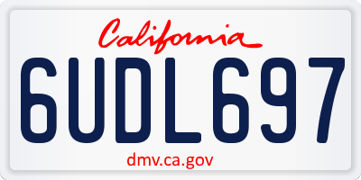 CA license plate 6UDL697