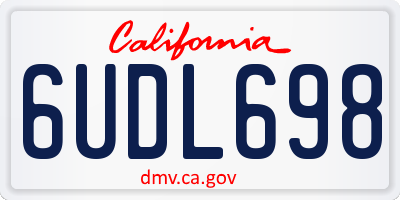 CA license plate 6UDL698