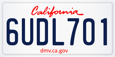 CA license plate 6UDL701