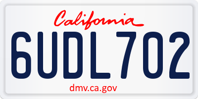 CA license plate 6UDL702