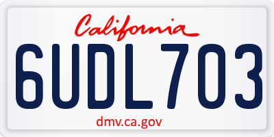 CA license plate 6UDL703