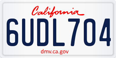 CA license plate 6UDL704