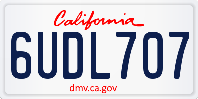 CA license plate 6UDL707