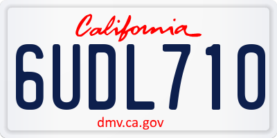 CA license plate 6UDL710