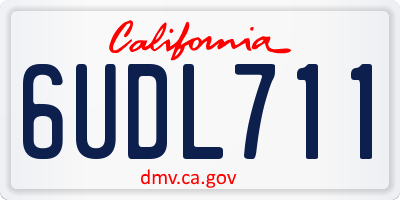 CA license plate 6UDL711