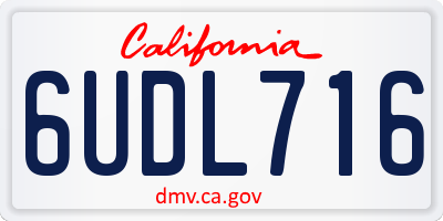 CA license plate 6UDL716
