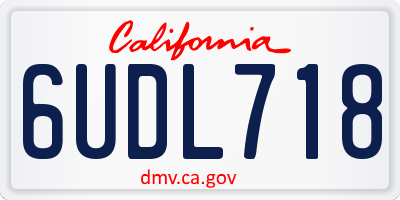 CA license plate 6UDL718