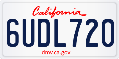 CA license plate 6UDL720